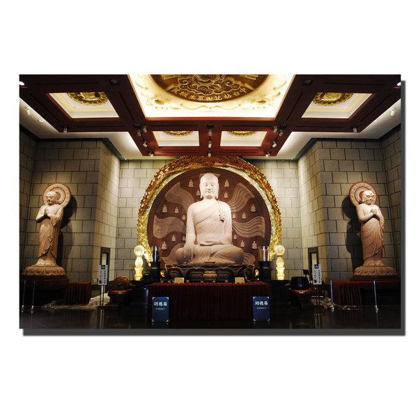 Trademark Fine Art Kurt Shaffer 'Three Buddhas' Canvas Art, 24x36 KS018-C2436GG